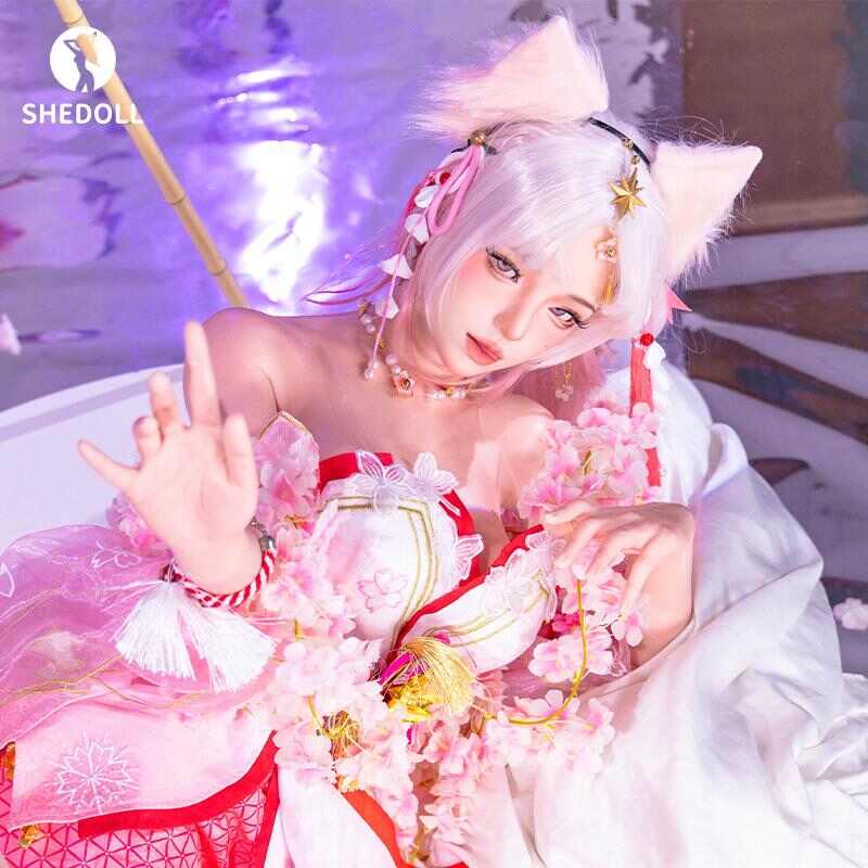 SHEDOLL コ・ショウウ 168cm 原神|フータン 猫耳レース戦装|発熱Dカップ |減量植毛ボディ| 2次元純欲爆発